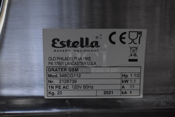 LIKE NEW! Estella 348CG112 Stainless Steel Commercial Countertop Electric Hard Cheese Grater. Unit Has Only Been Used a Few Times! 120 Volts, 1 Phase. 17x10x14. Tested and Working! - Image 5 of 8