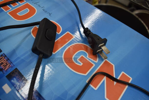 IN ORIGINAL BOX! Metal Open Closed Light Up Sign. 20x1x10. Tested and Does Not Power On - Image 4 of 6