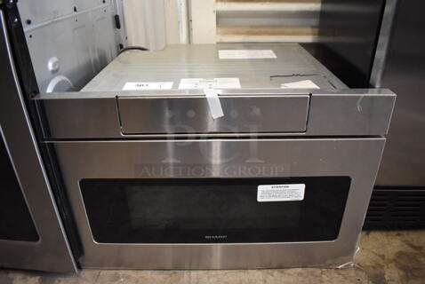 BRAND NEW! Sharp Stainless Steel Commercial Drawer Microwave Oven. 115 Volts, 1 Phase. 24x23x16. Tested and Working!