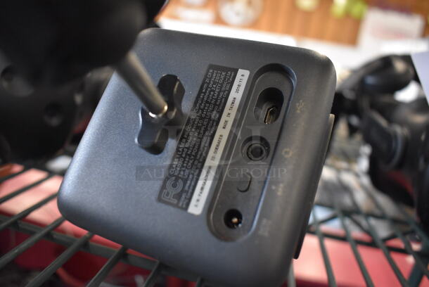 HTC VR Headset w/ 2 HTC Controllers,  2 HTC 2PR8100 Vive Base Stations and 2 Base Station Chargers. 9x12x6, 4.5x5x9, 3.5x2.5x3.5 - Image 4 of 7