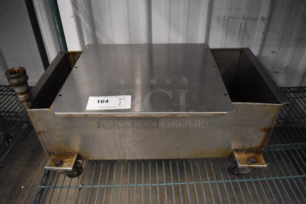 Stainless Steel Commercial Grease Trap on Commercial Casters. 15x26x14