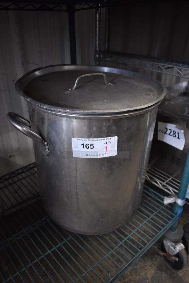 Metal Stock Pot w/ Lid. 18x15x17 - Image 2 of 3