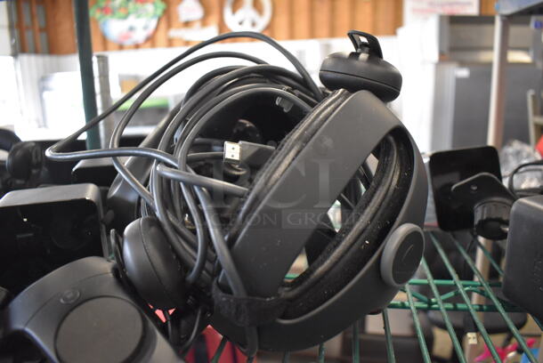 HTC VR Headset w/ 2 HTC Controllers,  2 HTC 2PR8100 Vive Base Stations and 2 Base Station Chargers. 9x12x6, 4.5x5x9, 3.5x2.5x3.5 - Image 4 of 7