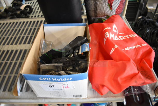 ALL ONE MONEY! Lot of Various Items Including Black Metal Mesh Waste Basket and Black Poly Trash Cans. - Image 3 of 4