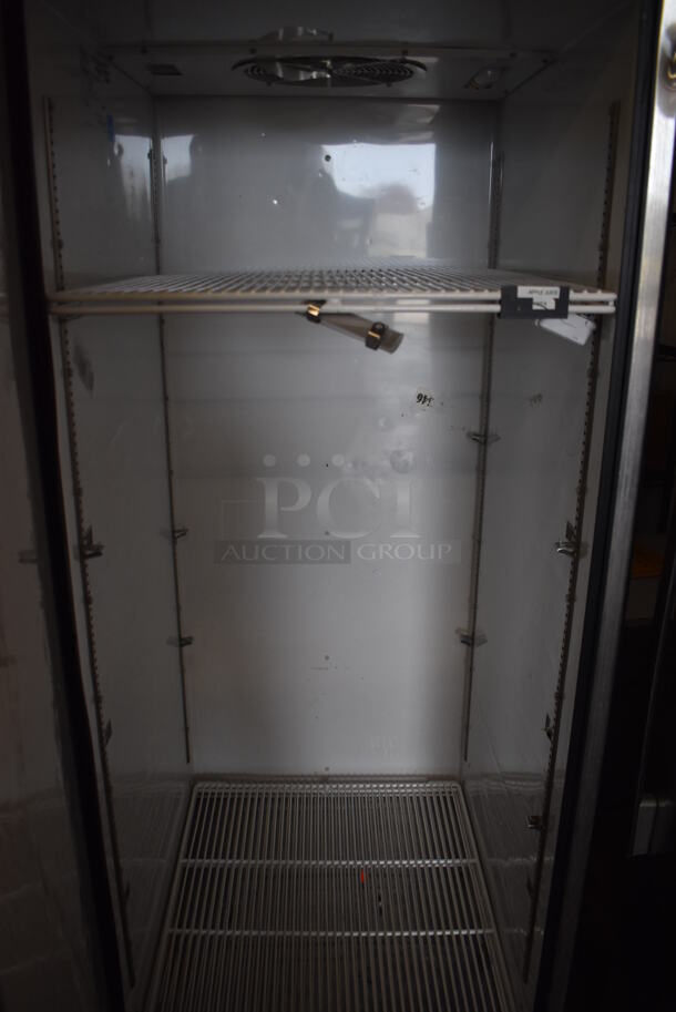 2015 True TG1R-1S ENERGY STAR Stainless Steel Commercial Single Door Reach In Cooler w/ Poly Coated Racks on Commercial Casters. 115 Volts, 1 Phase. 29x35x83. Tested and Working! - Image 5 of 6