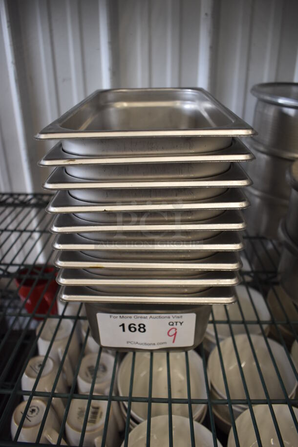 9 Stainless Steel 1/3 Size Drop In Bins. 1/3x4. 9 Times Your Bid!