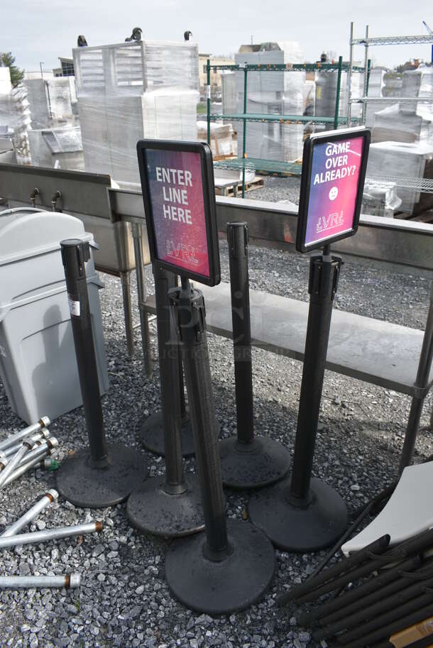 6 US Weight Black Stanchions. Includes 14x14x39. 6 Times Your Bid! - Image 2 of 6