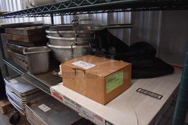 ALL ONE MONEY! Lot of Various Items Including Metal Colanders and Filters for Hood - Image 1 of 5