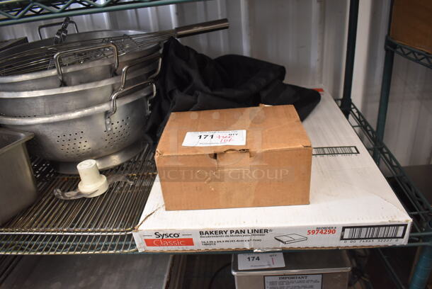 ALL ONE MONEY! Lot of Various Items Including Metal Colanders and Filters for Hood - Image 2 of 5