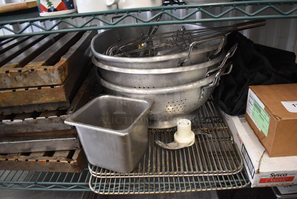 ALL ONE MONEY! Lot of Various Items Including Metal Colanders and Filters for Hood - Image 3 of 5