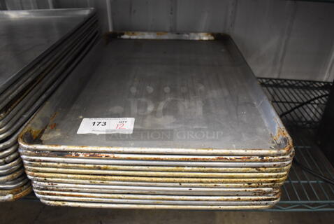 12 Metal Full Size Baking Pans. 18x26x1. 12 Times Your Bid!