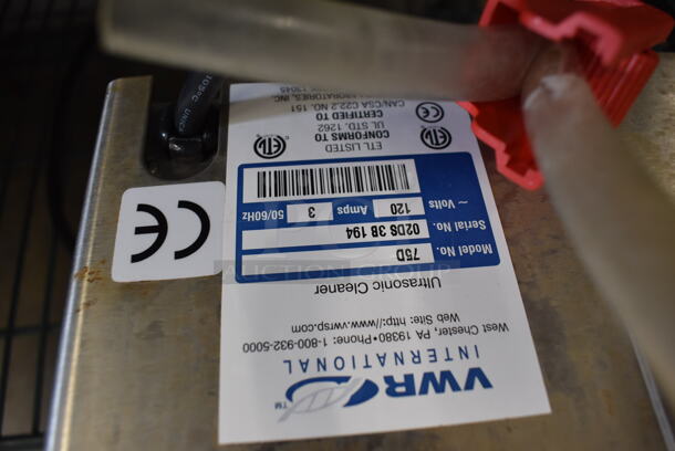 VWR 75D Stainless Steel Countertop Ultrasonic Cleaner. 120 Volts, 1 Phase. 10x6x10. Tested and Working! - Image 6 of 6