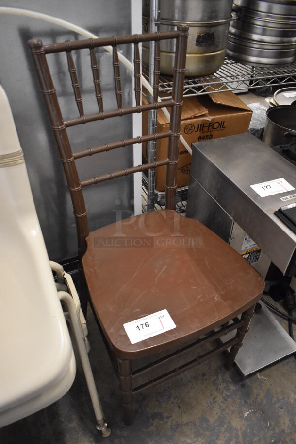 Brown Dining Height Chivari Chair. 16x18x37 - Image 2 of 5