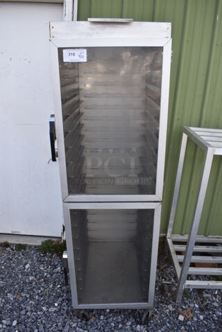 Metal Commercial Enclosed Pan Transport Rack on Commercial Casters. 22x28x71