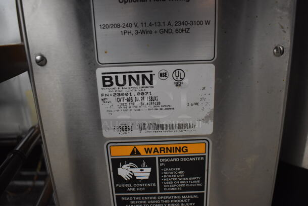 Bunn CWTF-APS Stainless Steel Commercial Countertop Coffee Machine w/ Hot Water Dispenser. 120 Volts, 1 Phase. 8x21x24 - Image 4 of 5