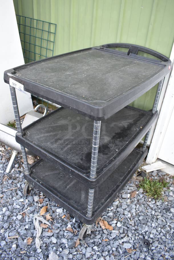 Metro Black Poly 3 Tier Cart on Commercial Casters. 34x23x36 - Image 2 of 3