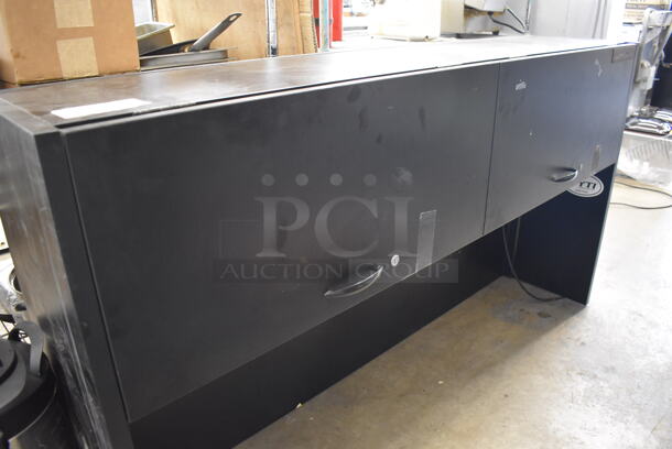 Black 2 Compartment Overhead Desk Cabinet. 65.5x14.5x36.5 - Image 2 of 5