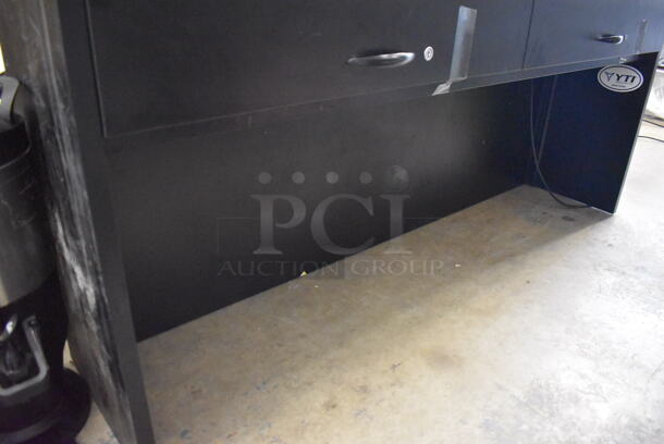 Black 2 Compartment Overhead Desk Cabinet. 65.5x14.5x36.5 - Image 3 of 5