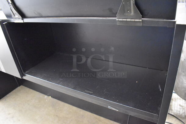 Black 2 Compartment Overhead Desk Cabinet. 65.5x14.5x36.5 - Image 4 of 5