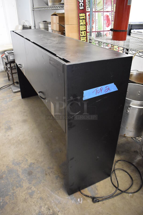 Black 2 Compartment Overhead Desk Cabinet. 65.5x14.5x36.5 - Image 5 of 5