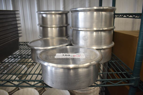 11 Metal Round Baking Pans w/ Lids. 9x9x3.5. 11 Times Your Bid! - Image 1 of 4