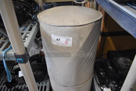 3 Tan Stools. 14x14x17. 3 Times Your Bid!