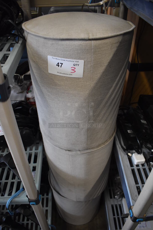 3 Tan Stools. 14x14x17. 3 Times Your Bid! - Image 3 of 3