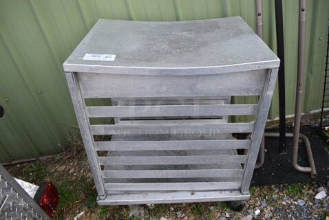 Metal Commercial Pan Transport Rack on Commercial Casters. 21x27x36