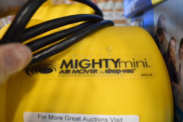 Shop Vac Mighty Mini Yellow Poly Fan Air Mover. 120 Volts, 1 Phase. 9x13x14. Tested and Working! - Image 4 of 4