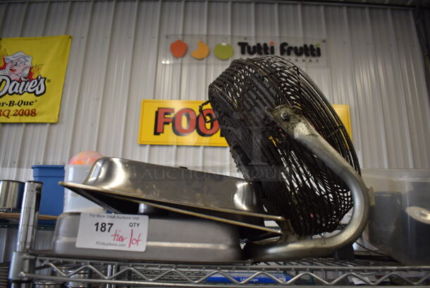 ALL ONE MONEY! Tier Lot of Various Items Including Metal Fan, Metal Lids - Image 2 of 4