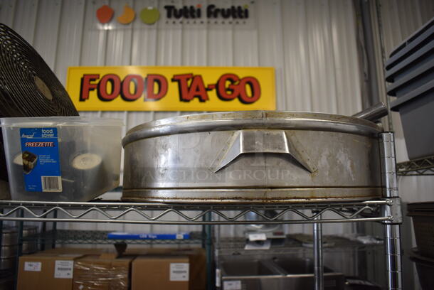 ALL ONE MONEY! Tier Lot of Various Items Including Metal Fan, Metal Lids - Image 3 of 4