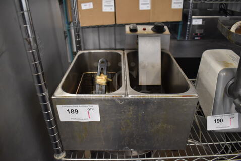 Metal Countertop Electric Powered 2 Bay Fryer. 14x17x13