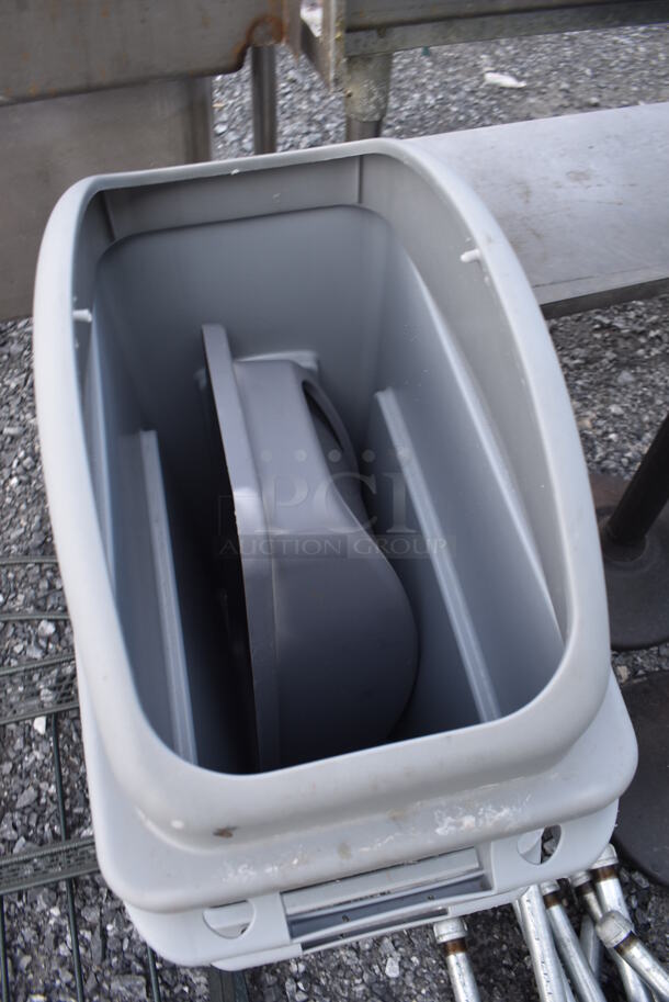 2 Rubbermaid Gray Poly Slim Jim Trash Cans. 11x20x30. 2 Times Your Bid! - Image 3 of 4