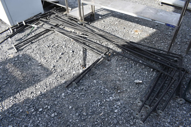 ALL ONE MONEY! Lot of Custom Metal Frame Pieces Used as Ceiling-Mounted Curtain Rods - Image 1 of 5