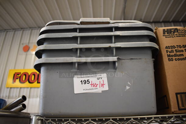 ALL ONE MONEY! Tier Lot of Various Items Including Gray Poly Bus Bins and Power Strips - Image 2 of 4