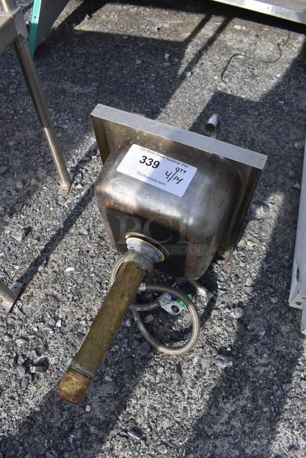Stainless Steel Commercial Single Bay Wall Mount Sink w/ Faucet and Handles. 11x14x26 - Image 2 of 3