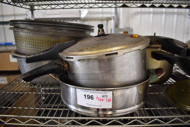 ALL ONE MONEY! Tier Lot of Various Items Including Metal Pots and Colanders - Image 3 of 4