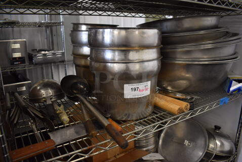 ALL ONE MONEY! Tier Lot of Various Items Including Metal Bowls and Utensils