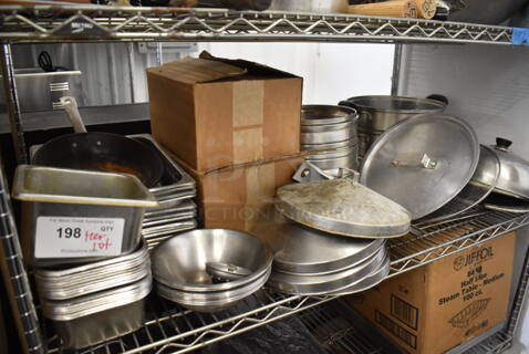 ALL ONE MONEY! Tier Lot of Various Items Including Metal Bins and Lids