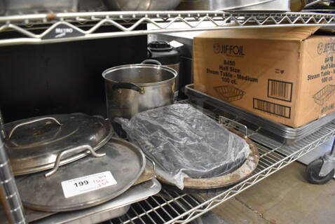 ALL ONE MONEY! Tier Lot of Various Items Including Metal Pot and Lids