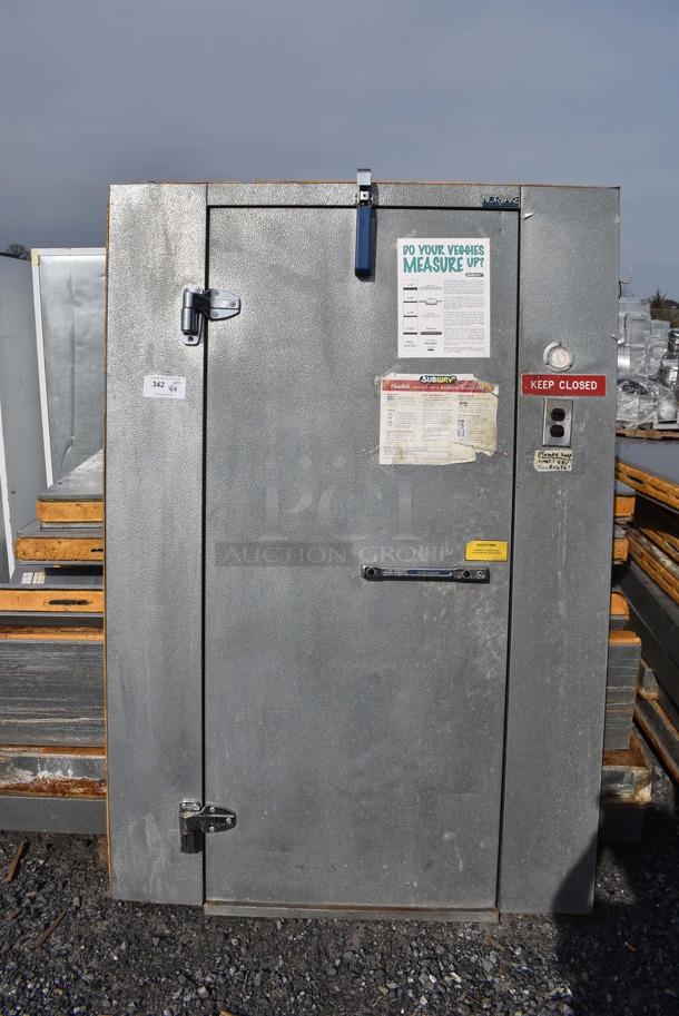 6'x8' Norlake SELF CONTAINED Walk In Cooler Box w/ Copeland RSE4-0075-IAV-204 208/230 Volt, 1 Phase Compressor and Norlake CPB0751C 208-230 Volt, 1 Phase Condenser. Picture of the Unit Before Removal Is Included In the Listing.
 - Image 2 of 10