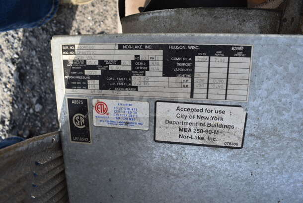 6'x8' Norlake SELF CONTAINED Walk In Cooler Box w/ Copeland RSE4-0075-IAV-204 208/230 Volt, 1 Phase Compressor and Norlake CPB0751C 208-230 Volt, 1 Phase Condenser. Picture of the Unit Before Removal Is Included In the Listing.
 - Image 6 of 10