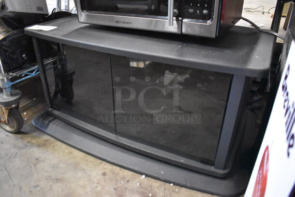 Black TV Stand w/ 2 Glass Doors. 32x20x15 - Image 3 of 4