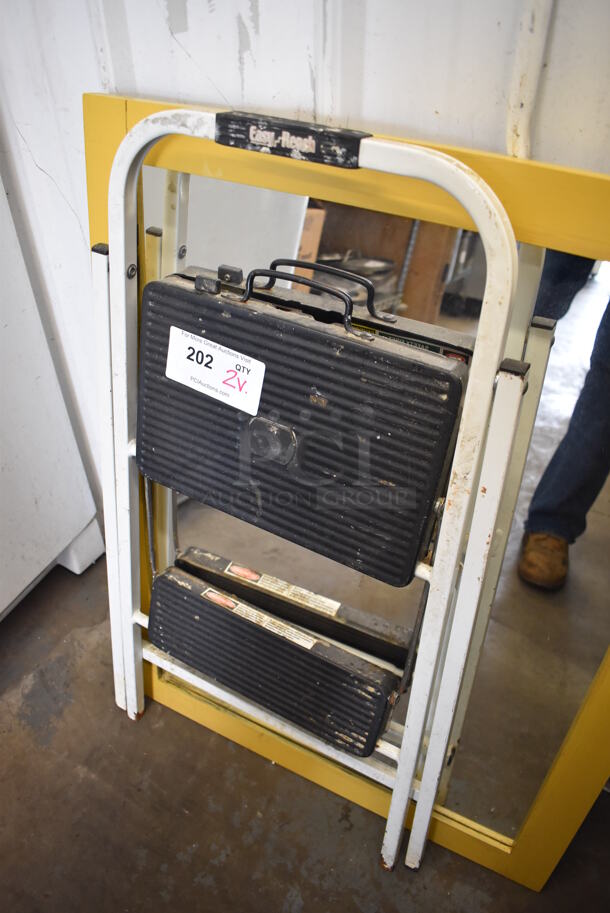 2 Items; Metal Stepladder and Mirror. 24x1x31, 32". 2 Times Your Bid! - Image 2 of 3