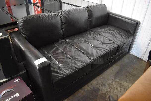 Serta Upholstery Winchendon Sofa. San Marino Chocolate Couch. 77x35x36 - Image 1 of 4