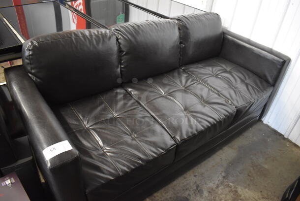 Serta Upholstery Winchendon Sofa. San Marino Chocolate Couch. 77x35x36 - Image 2 of 4