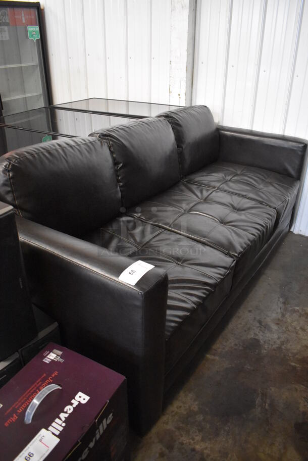 Serta Upholstery Winchendon Sofa. San Marino Chocolate Couch. 77x35x36 - Image 3 of 4
