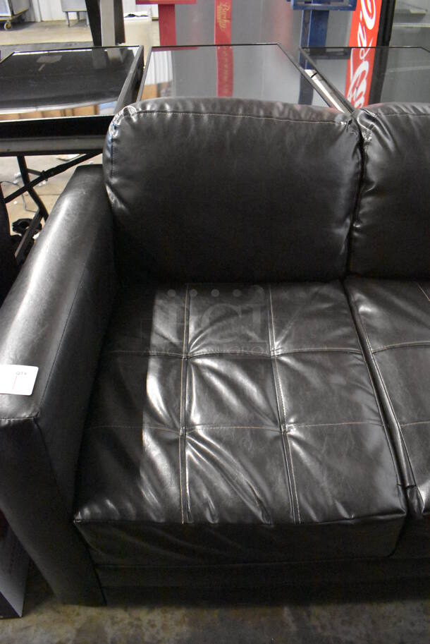 Serta Upholstery Winchendon Sofa. San Marino Chocolate Couch. 77x35x36 - Image 4 of 4