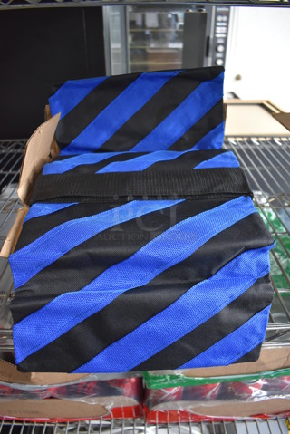 Box of 4 BRAND NEW! Blue and Black Heavy Duty Sandbags. 