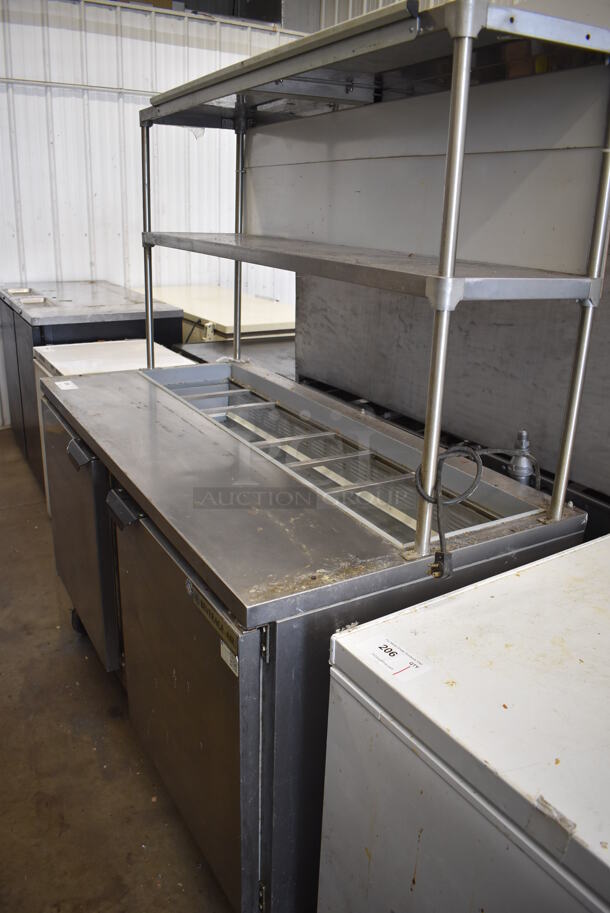 Beverage Air SPE60-16 Stainless Steel Commercial Prep Table w/ 2 Tier Over Shelf on Commercial Casters. 115 Volts, 1 Phase. 60x29x73. Tested and Powers On But Does Not Get Cold - Image 8 of 8